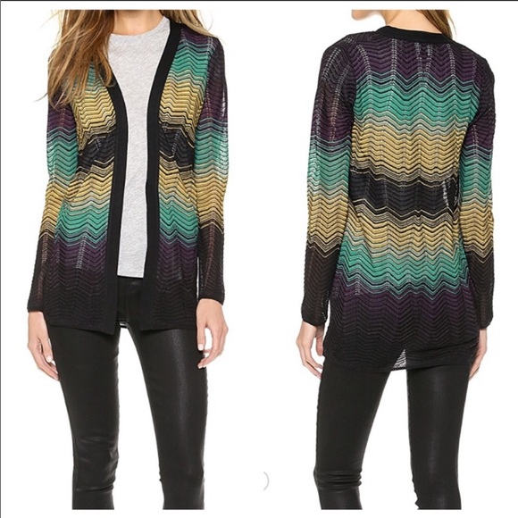 Missoni Sweaters - M Missoni Open Knit Chevron Print Cardigan Size S